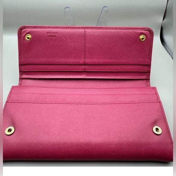 Pink PRADA Saffiano Leather Wallet- pink - Picture 3 of 8